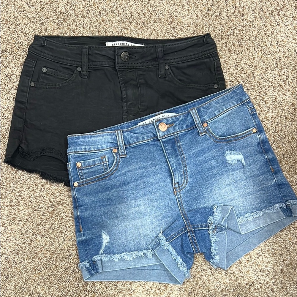 3/$20 SALE  | Celebrity Pink Black and Blue Denim Shorts Set